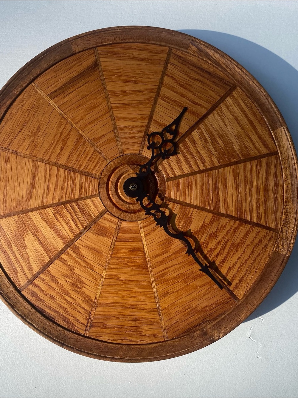 Wood Grain Wall Clock - Brown Decorative Home Wall Decor